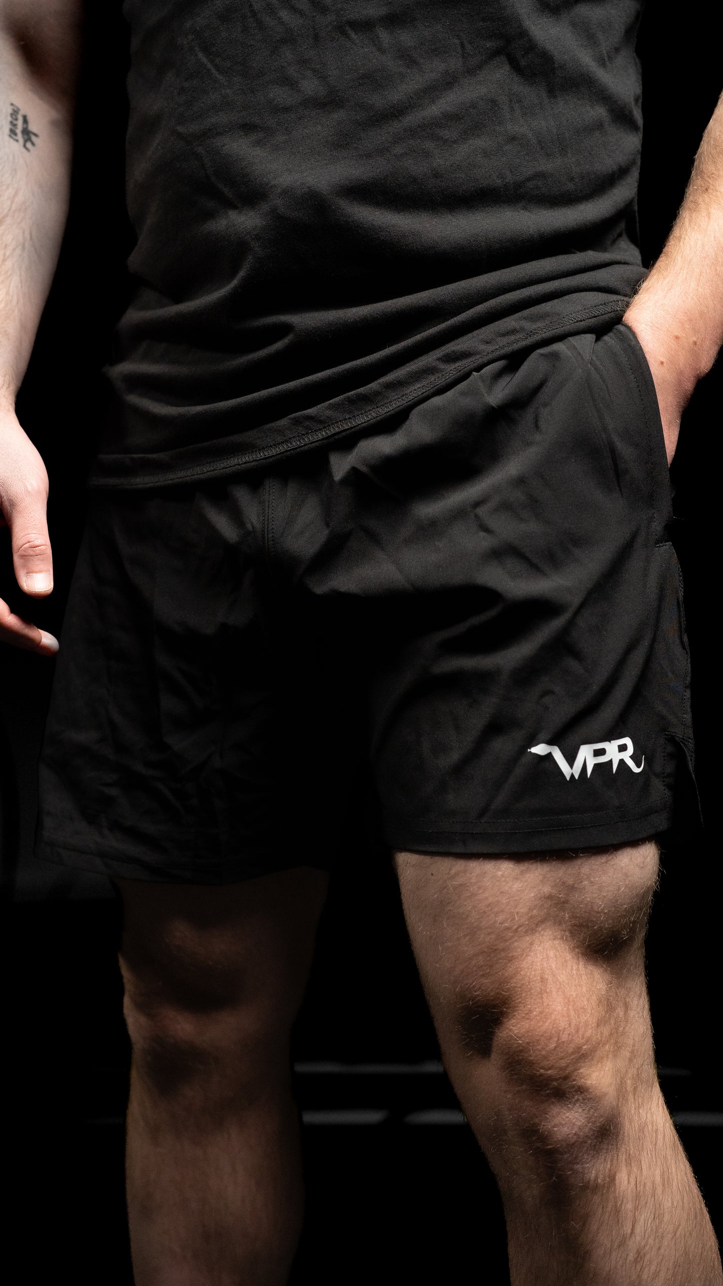 Double Layer Compression Performance Shorts - Black
