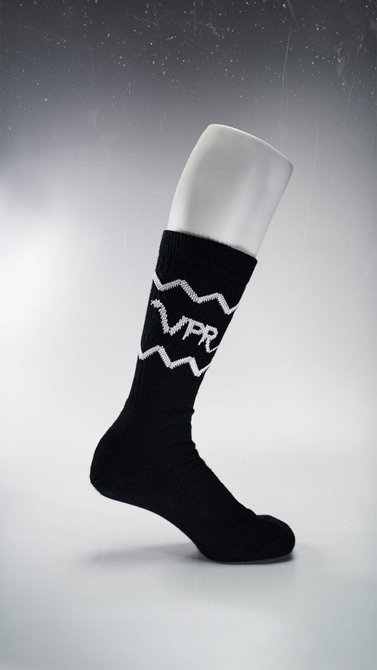 VPR black sports socks designed for comfort and durability during sports activities