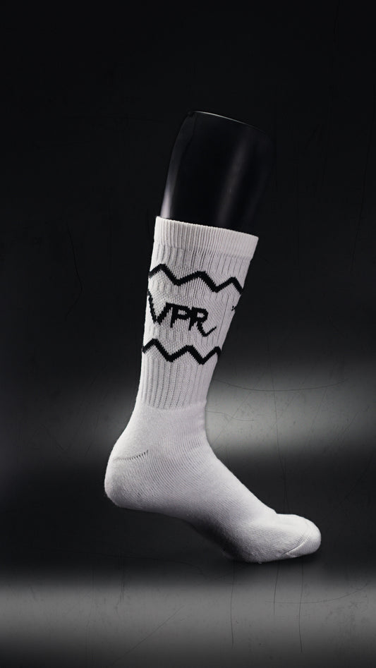 VPR white sports socks designed for comfort and durability during sports activities